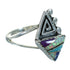 Multicolor Inlay Southwestern Water Wave Sterling Silver Ring Size 8 AX80335